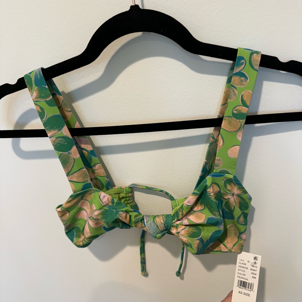 Floral Green Bikini Top